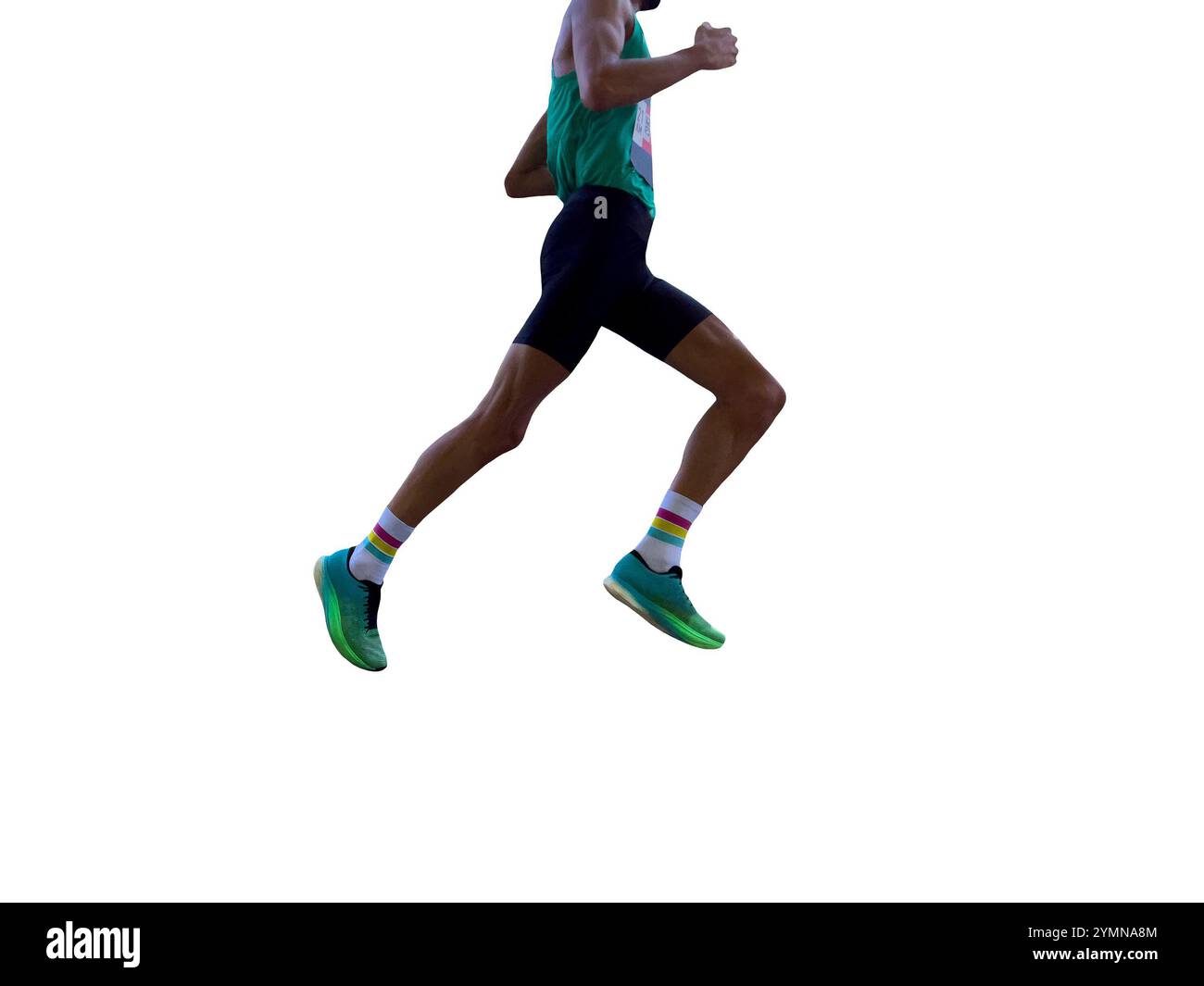 vue de côté coureur masculin marathon, figure dans l'ombre Banque D'Images vue de côté coureur masculin marathon, figure dans l'ombre Banque D'Images