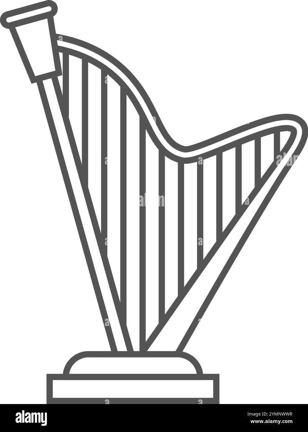 Icône de ligne de harpe. Instrument de musique classique antique Illustration de Vecteur