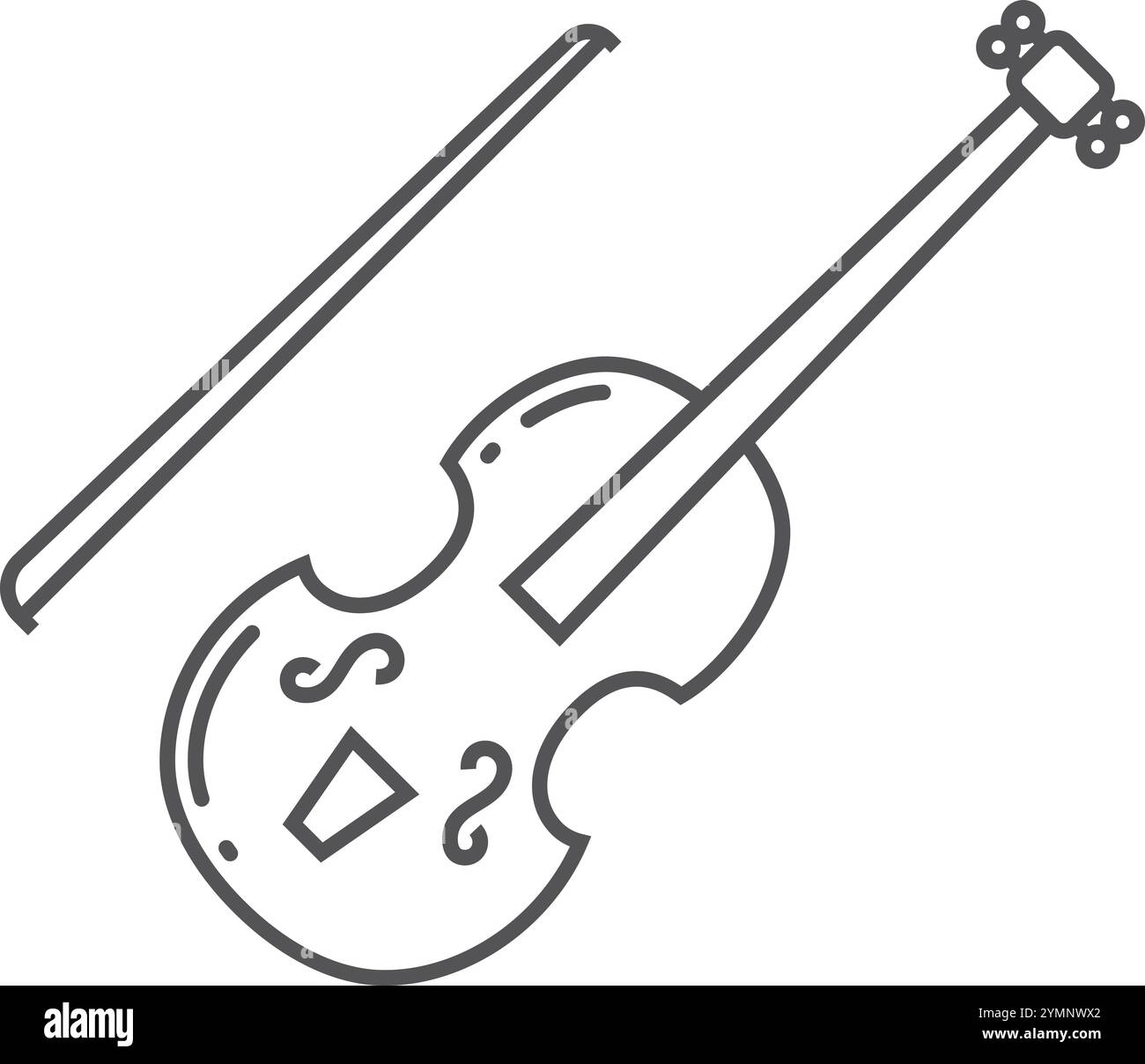 Icône de ligne de violon. Instrument de musique d'orchestre classique Illustration de Vecteur