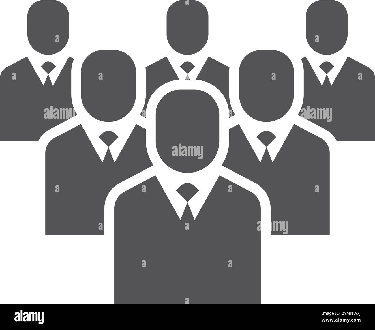 Icône noire des employés d'entreprise. Symbole de l'équipe de l'entreprise Illustration de Vecteur