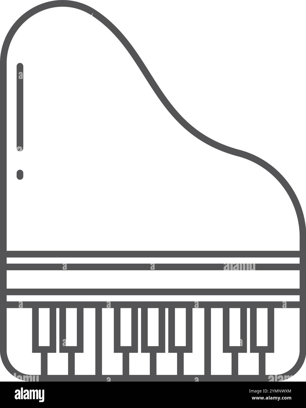 Icône de ligne de grand piano. Instrument de concert classique Illustration de Vecteur
