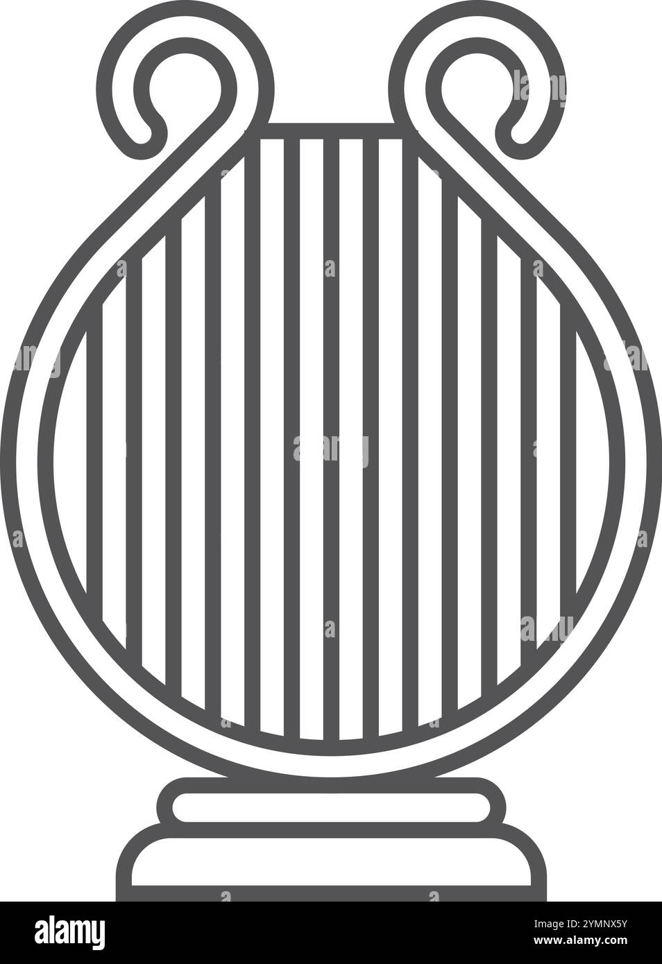 Icône de ligne lyre. Symbole de musique d'orchestre classique Illustration de Vecteur