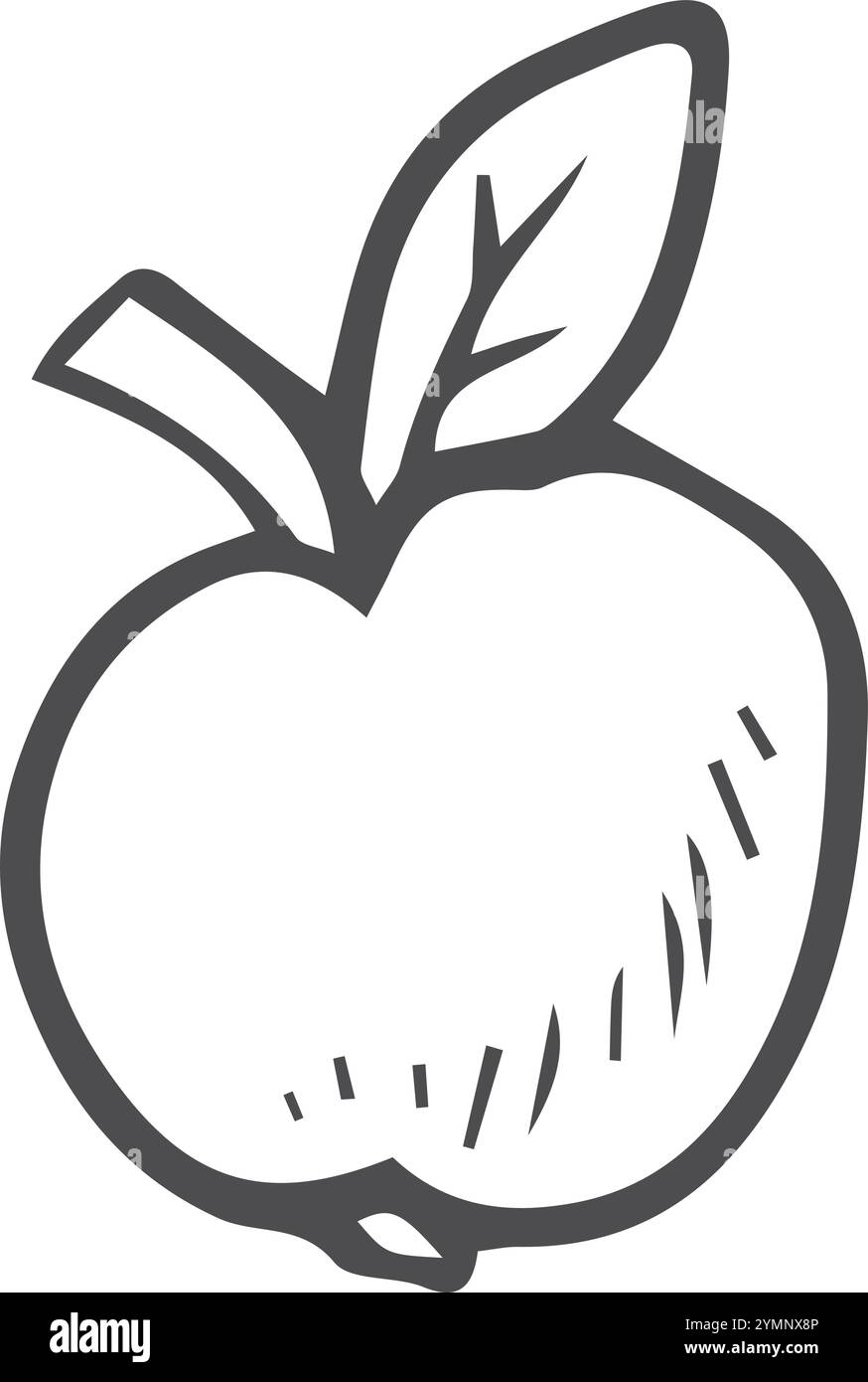 Apple Doodle. Dessin de fruits de jardin. Icône aliments Illustration de Vecteur