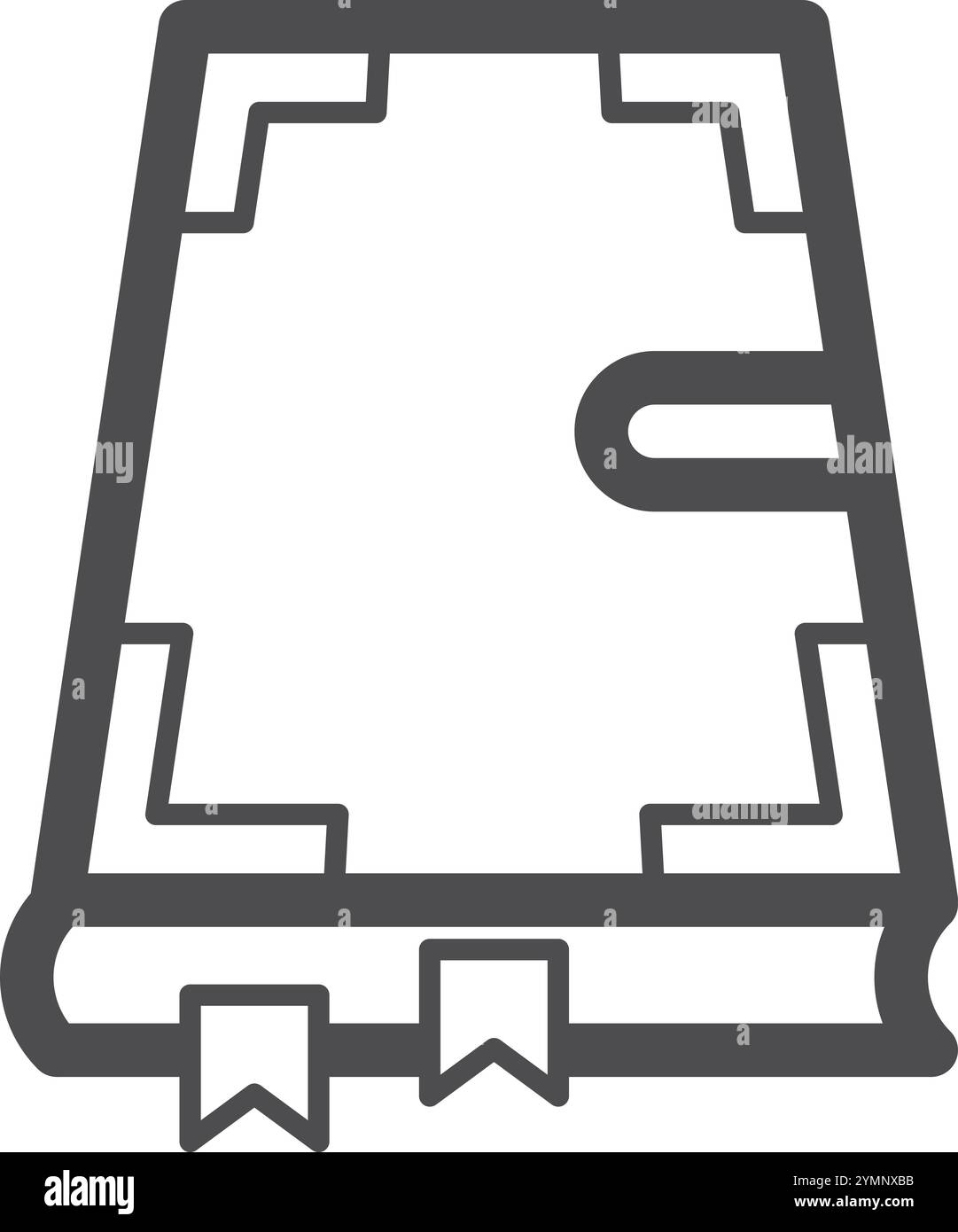 Icône de ligne de grimoire. Sorts magiques vieux livre Illustration de Vecteur
