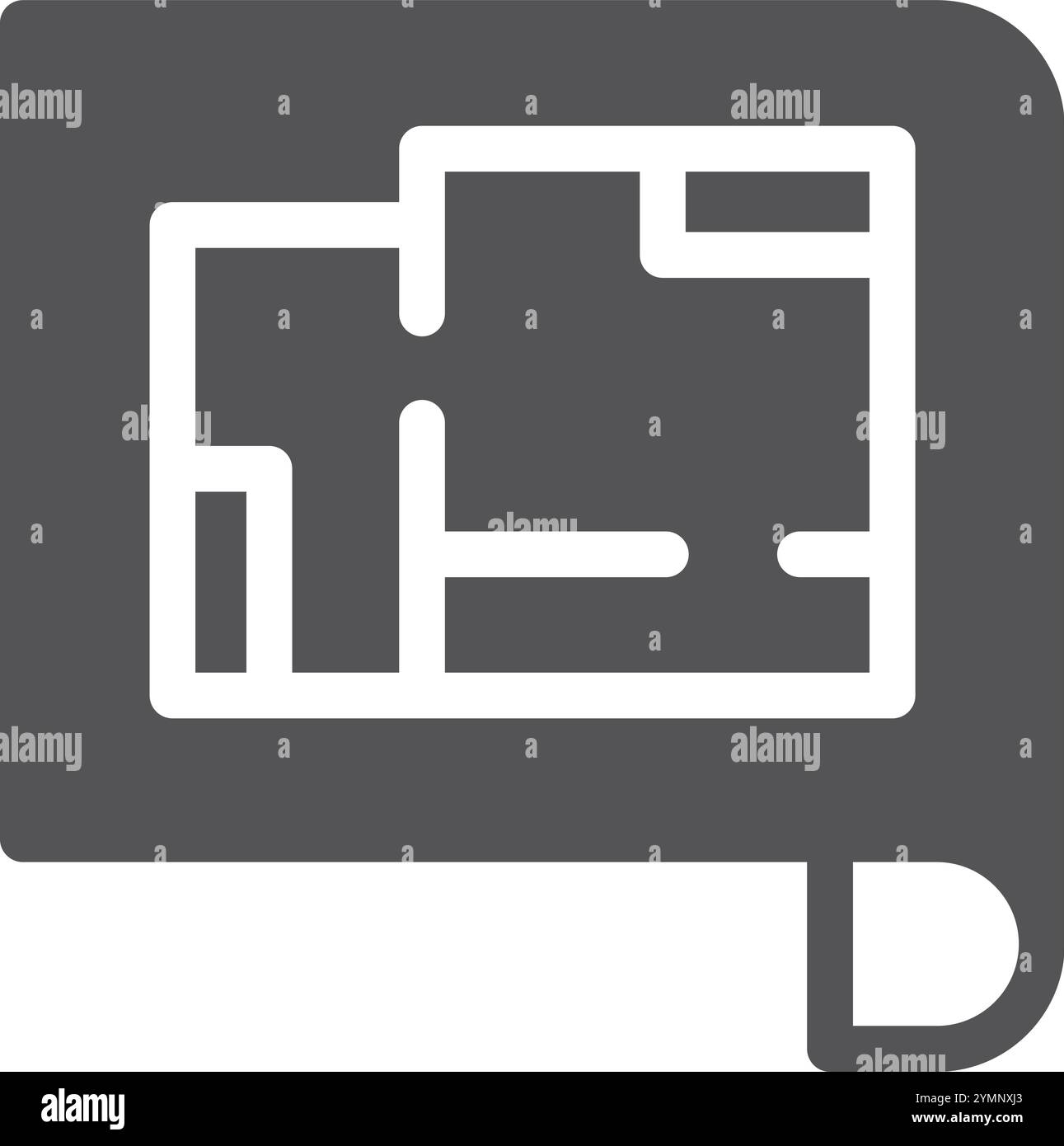 Icône noire de modèle de maison. Symbole de projet d'architecture Illustration de Vecteur