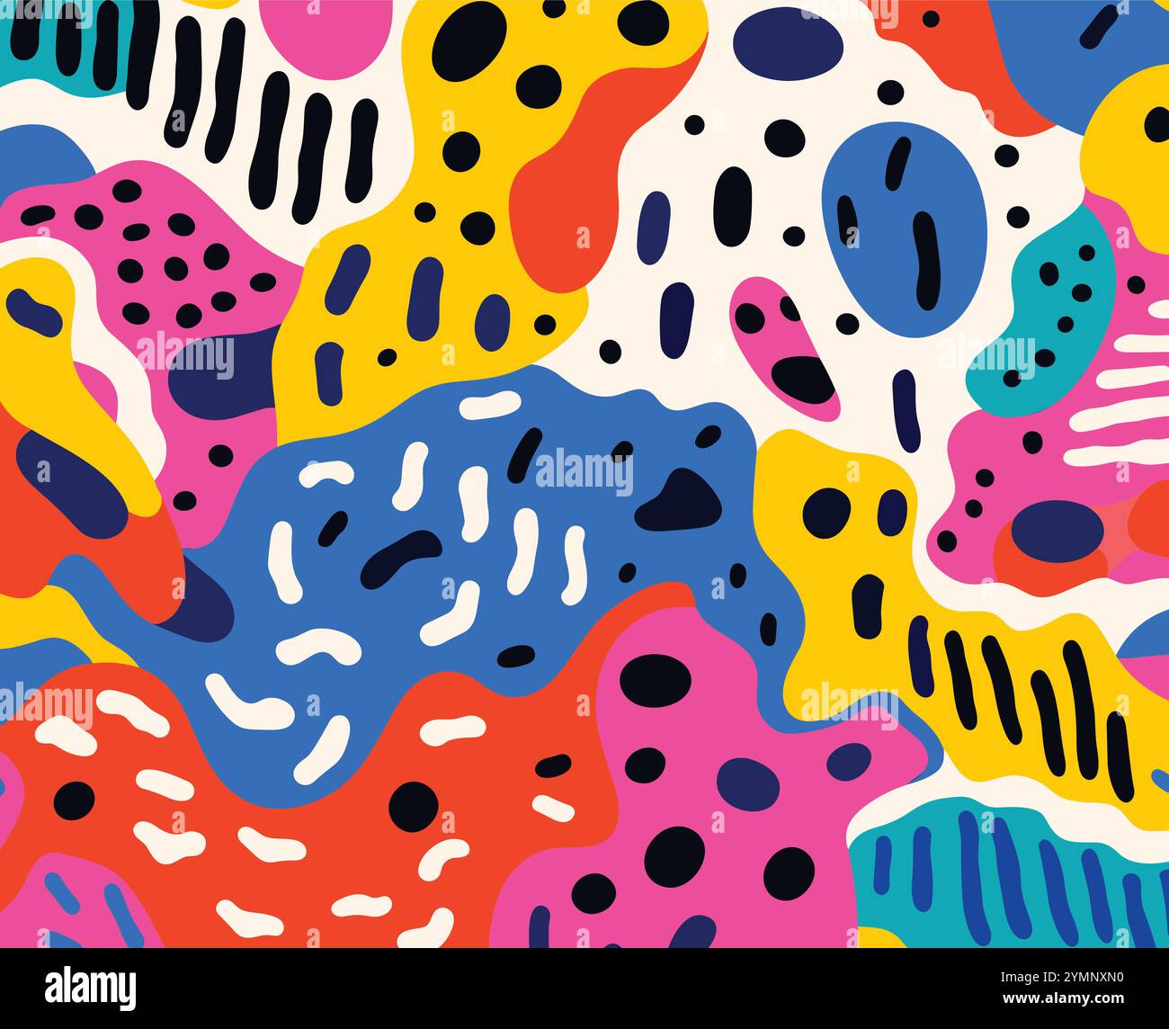 illustration de fond abstraite colorée, dans le style de l'animalier, des blobs de couleur audacieux, jon burgerman, des textures fluides, une palette de couleurs diversifiée Illustration de Vecteur