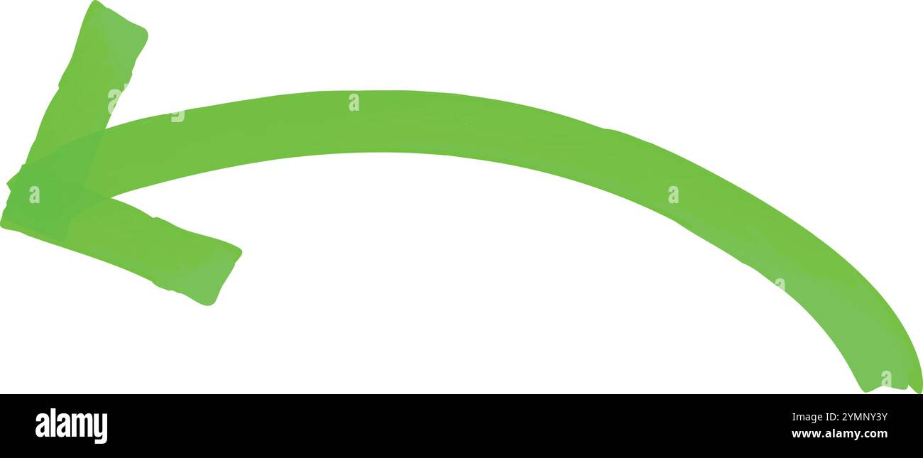 Dessin de marqueur vert flèche. Repère de couleur du surligneur Illustration de Vecteur