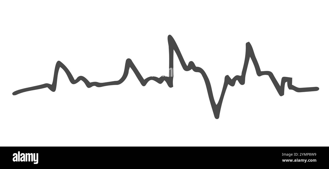 Icône de battement de coeur de contour isolé sur blanc, signe de médecine, vecteur d'esquisse Illustration de Vecteur
