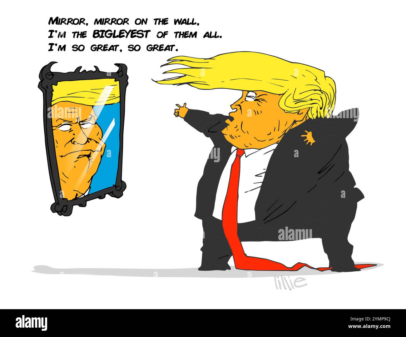 Art satirique homme politique américain, Donald Trump qui a servi comme 45e président des États-Unis et 47e président Donald John Trump Banque D'Images