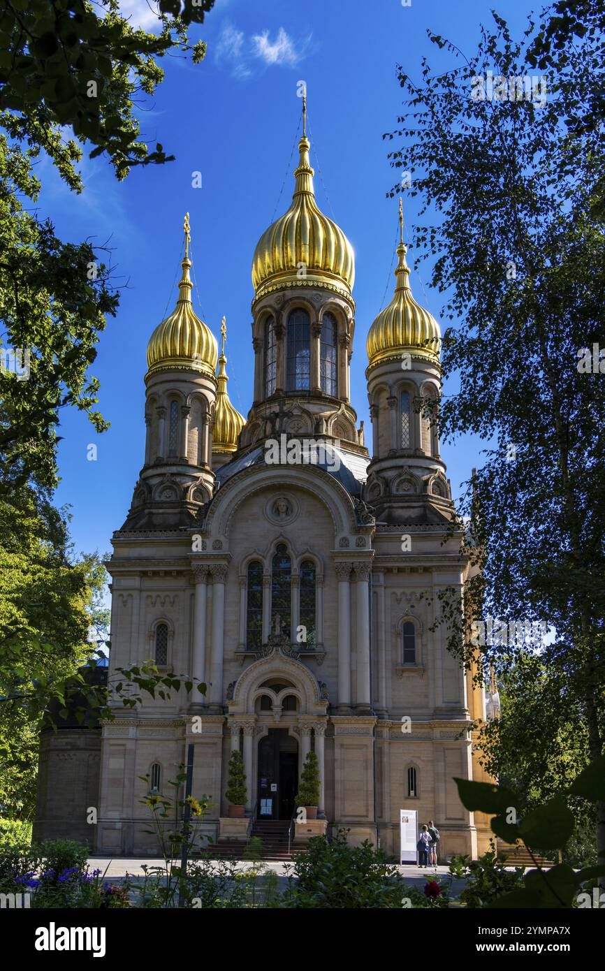 Église orthodoxe russe Sainte Elisabeth sur le Neroberg, Wiesbaden, Hesse, Allemagne, Europe Banque D'Images