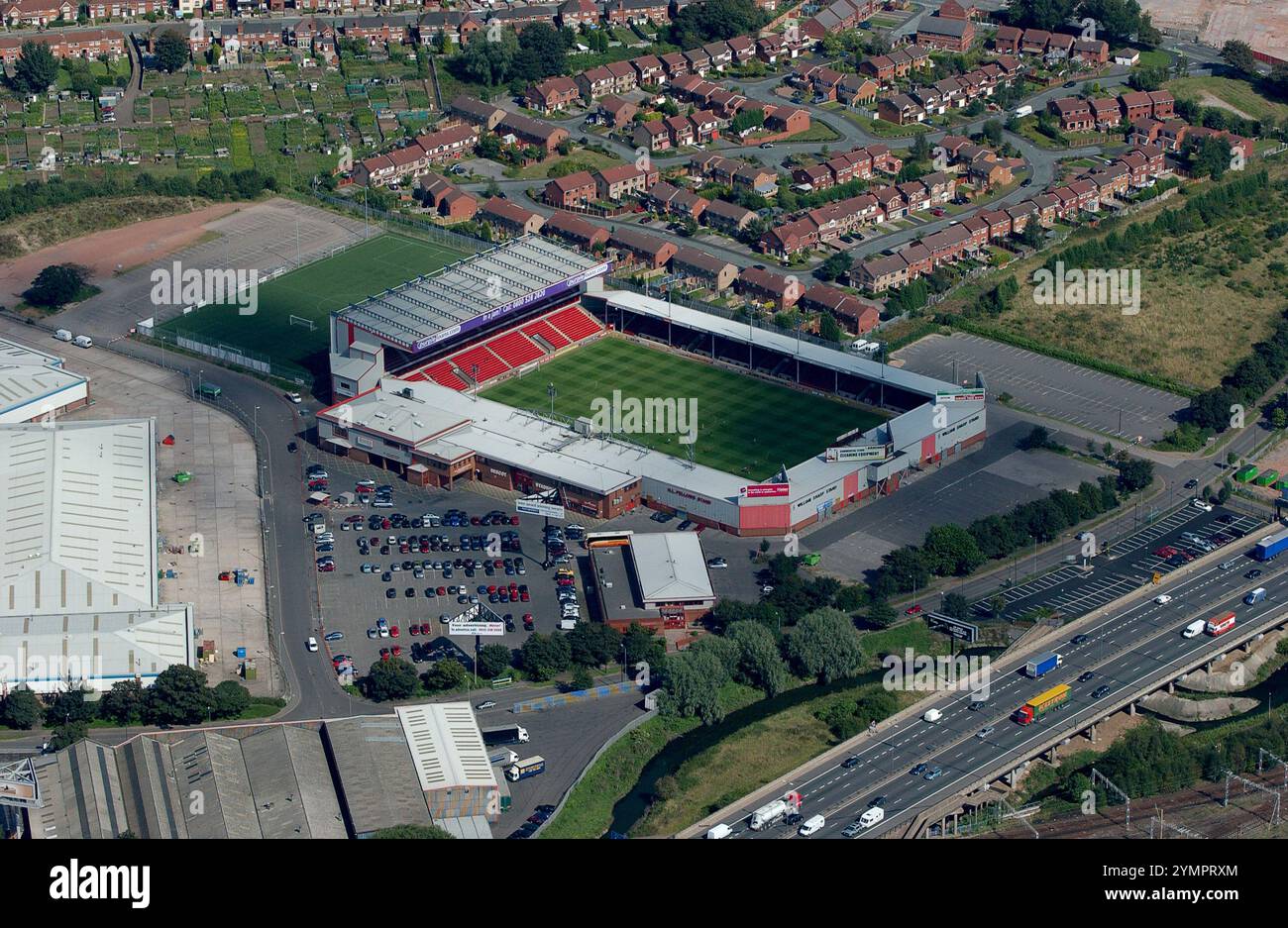 Vue aérienne de Walsall Football Club de Bescot Stadium Banque D'Images