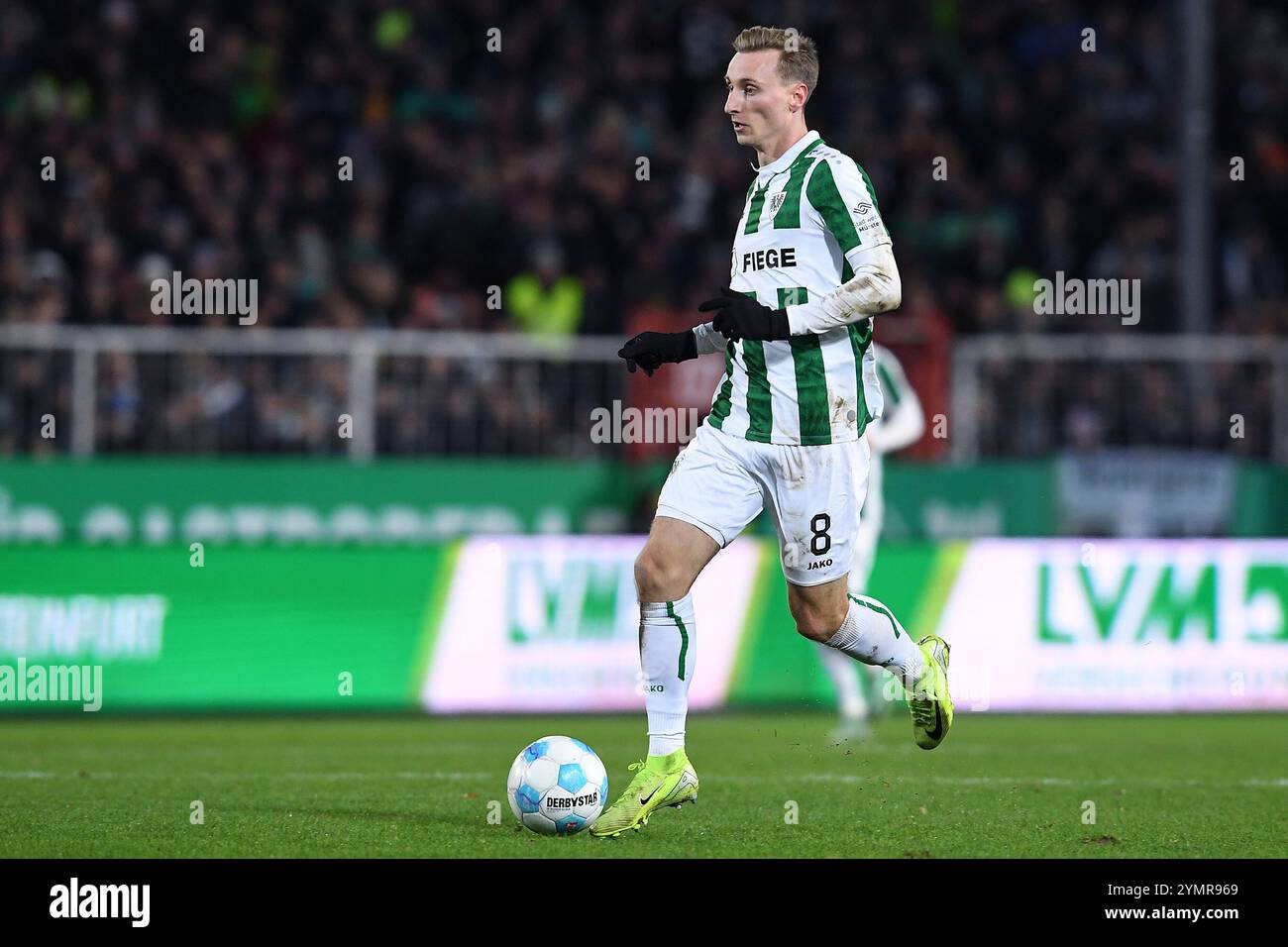 Fussball 2. Bundesliga 13. Spieltag SC Preussen Muenster - 1. FC Koeln am 22.11.2024 im Preussenstadion in Muenster Joshua Mees ( Muenster ) les règlements du LDF interdisent toute utilisation de photographies comme séquences d'images et/ou quasi-vidéo. Foto : Revierfoto crédit : ddp Media GmbH/Alamy Live News Banque D'Images