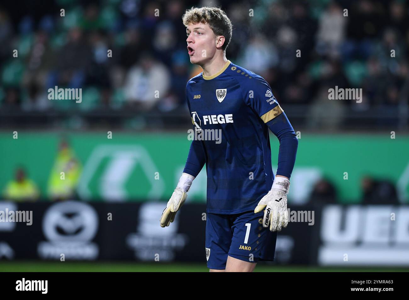 Fussball 2. Bundesliga 13. Spieltag SC Preussen Muenster - 1. FC Koeln am 22.11.2024 im Preussenstadion in Muenster Johannes Schenk ( Muenster ) les règlements du LDF interdisent toute utilisation de photographies comme séquences d'images et/ou quasi-vidéo. Foto : Revierfoto crédit : ddp Media GmbH/Alamy Live News Banque D'Images