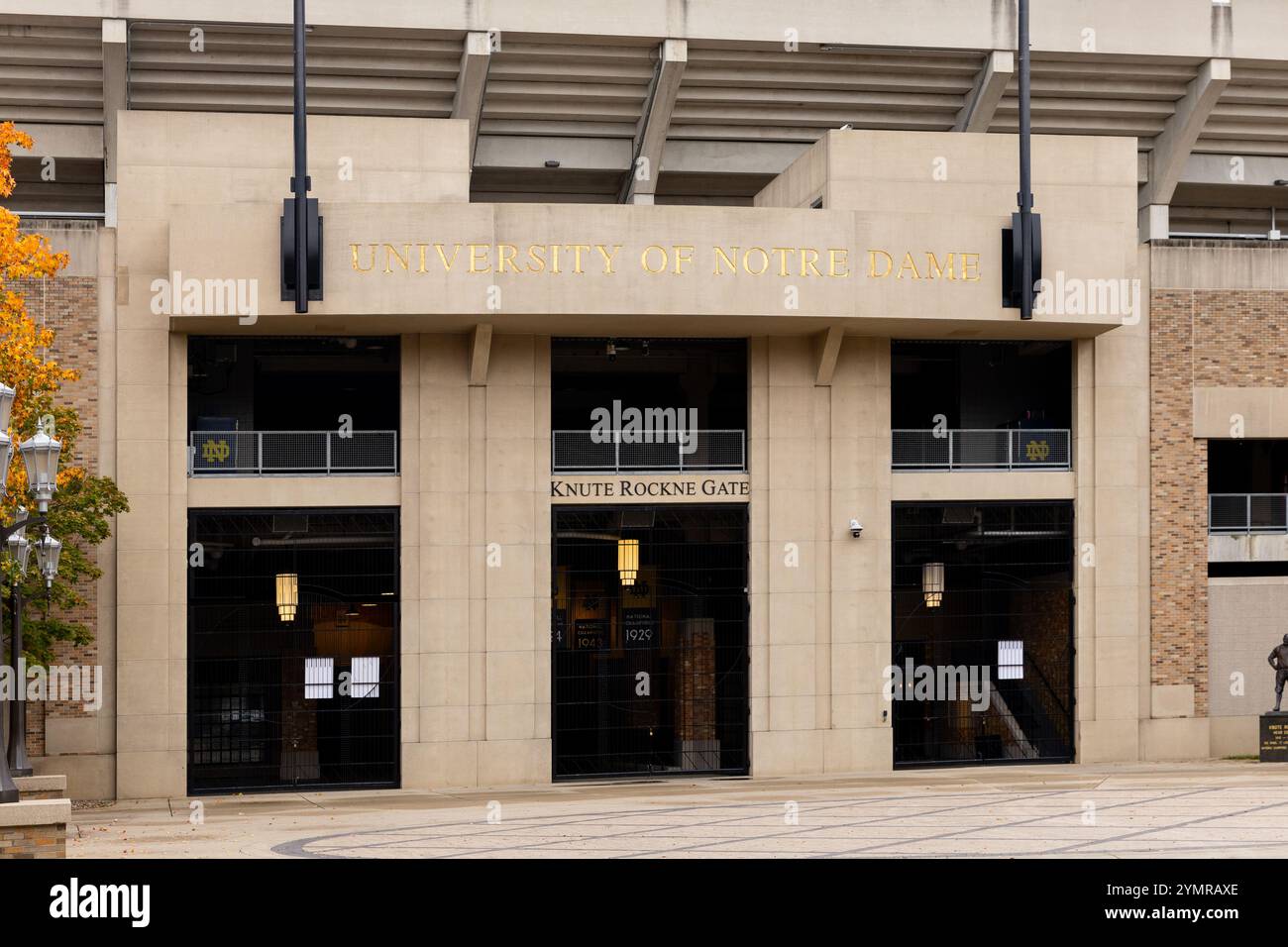 Le stade notre Dame est situé au cœur du campus de l'Université de notre Dame et abrite l'équipe de football irlandaise Fighting. Banque D'Images