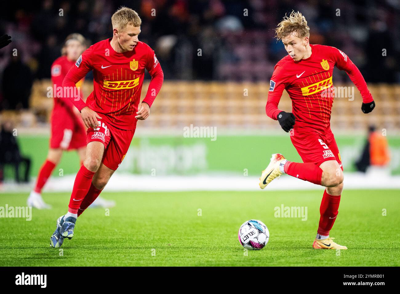 Farum, Danemark. 22 novembre 2024. Lucas Hoegsberg et Daniel Svensson du FC Nordsjaelland, lorsque le FC Nordsjaelland rencontre AGF en Superliga à Right to Dream Park à Farum le vendredi 22 novembre 2024. (Photo : IDA Marie Odgaard/Ritzau Scanpix) crédit : Ritzau/Alamy Live News Banque D'Images