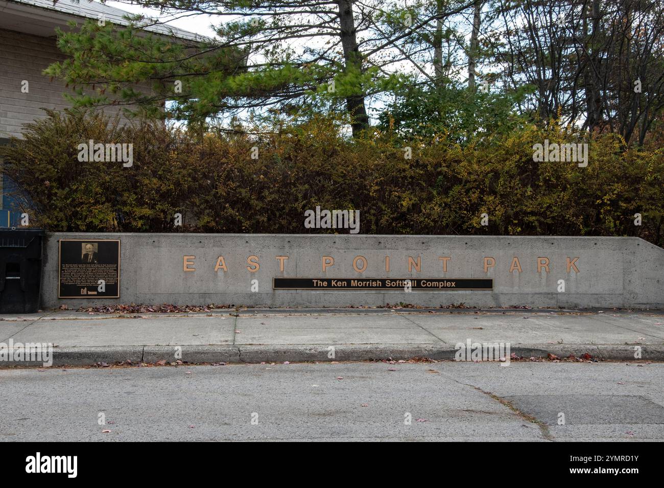 Panneau Ken Morrish Softball Complex à East point Park à Scarborough, Toronto, Ontario, Canada Banque D'Images