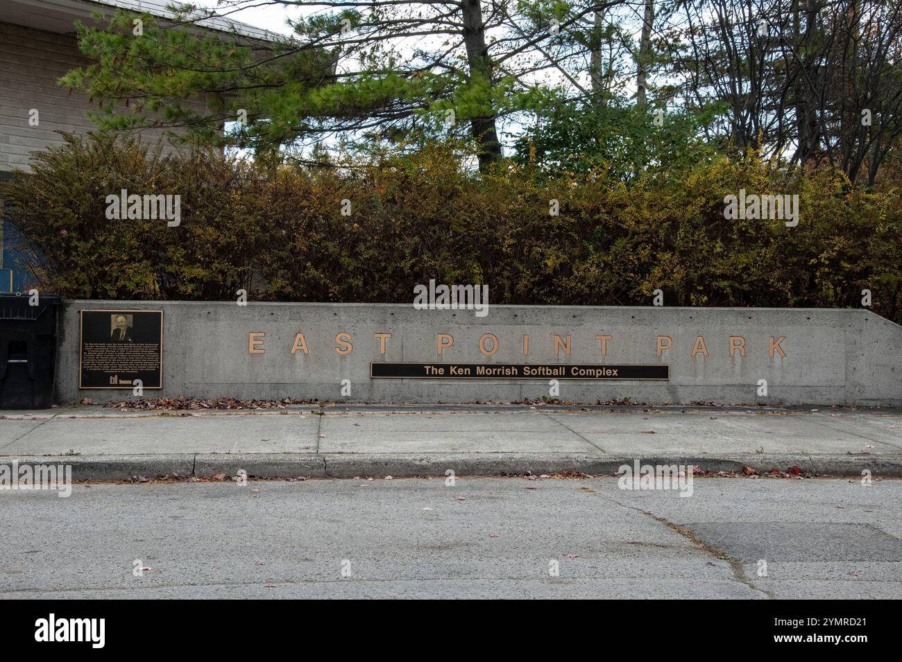 Panneau Ken Morrish Softball Complex à East point Park à Scarborough, Toronto, Ontario, Canada Banque D'Images