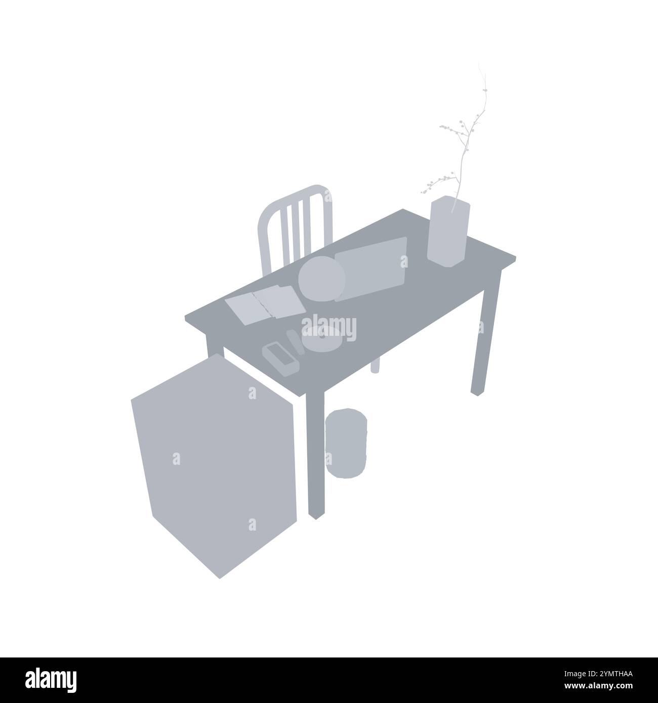 Silhouette de lieu de travail vide, chaise de bureau ordinateur espace de travail Bureau pas de personnes. Illustration vectorielle. Vue isométrique Illustration de Vecteur Silhouette de lieu de travail vide, chaise de bureau ordinateur espace de travail Bureau pas de personnes. Illustration vectorielle. Vue isométrique Illustration de Vecteur