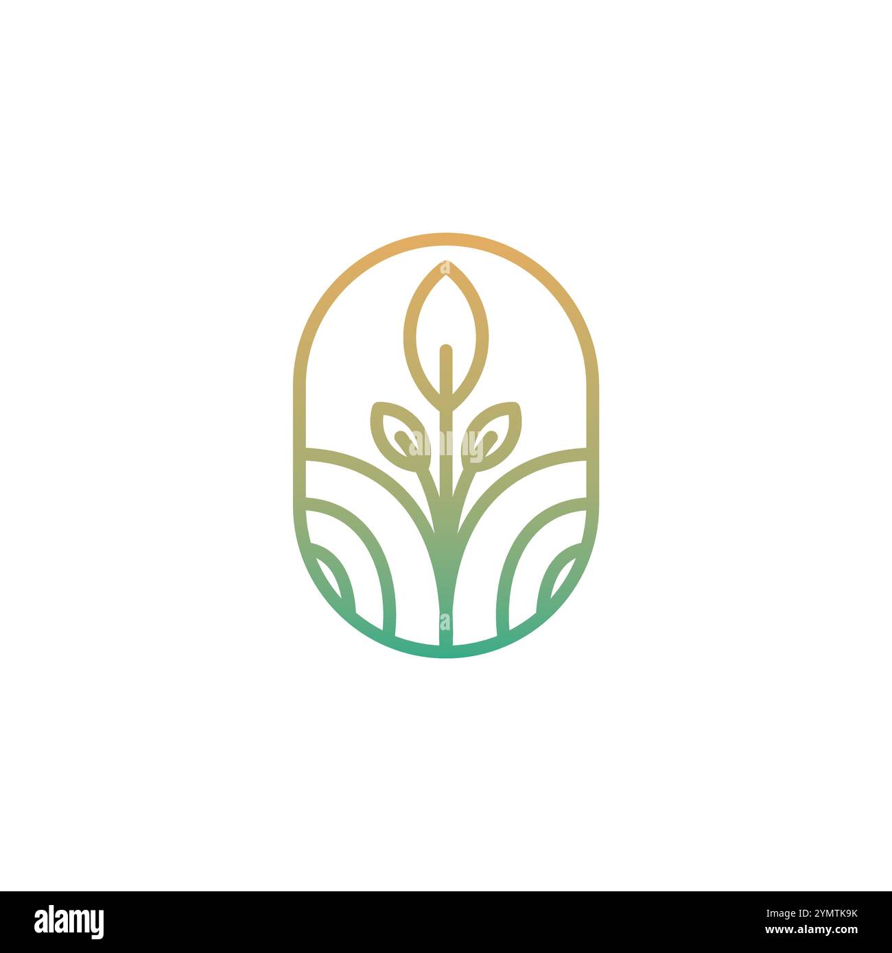 Nature Farm Field simple logo Design. Conception du logo de croissance des arbres Illustration de Vecteur