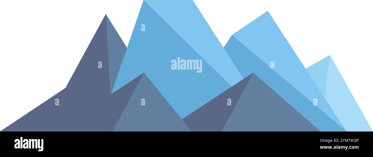 Paysage de montagne de roche bleue dans le style poly bas Illustration de Vecteur