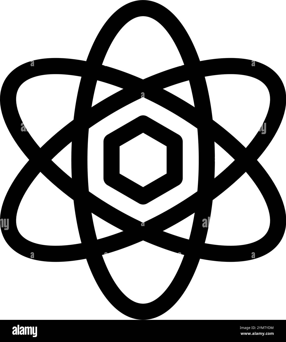 Symbole d'icône d'atome - symbole d'icône d'éducation moderne ou de bureau Illustration de Vecteur