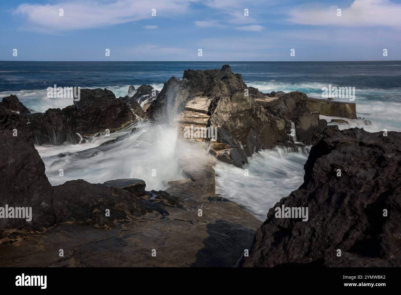 Porto da Eira est un ancien port de pêche dans la paroisse de Cedros, île de Faial, aux Açores. Banque D'Images