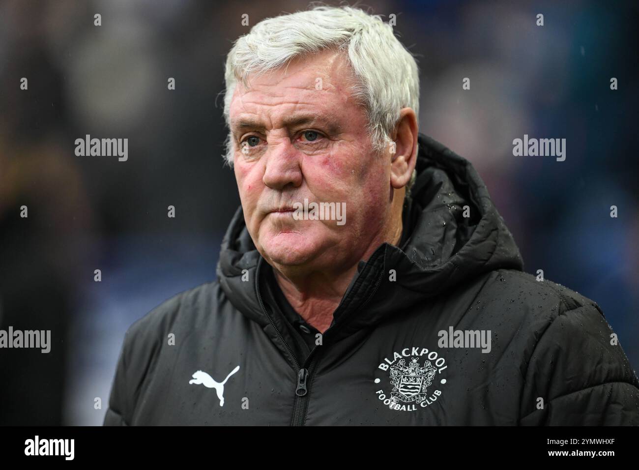 Steve Bruce entraîneur-chef de Blackpool lors du match de Sky Bet League 1 Bolton Wanderers vs Blackpool au Toughsheet Community Stadium, Bolton, Royaume-Uni, 23 novembre 2024 (photo de Craig Thomas/News images) Banque D'Images