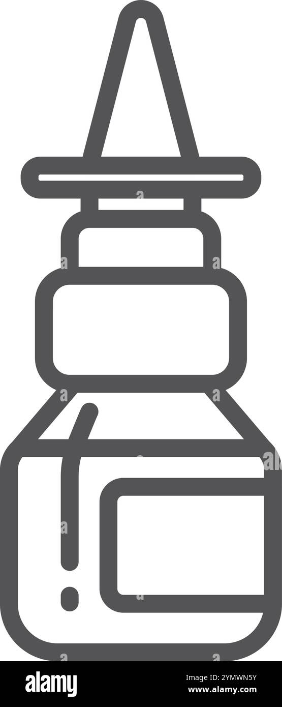 Icône de ligne de pulvérisation nasale. Symbole d'aérosol médical Illustration de Vecteur