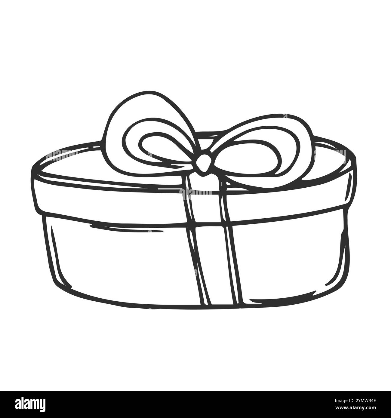Icône d'une boîte cadeau enveloppée dans un ruban avec un noeud. Une image simple d'une boîte fermée. Texture vide. Vecteur isolé Illustration de Vecteur