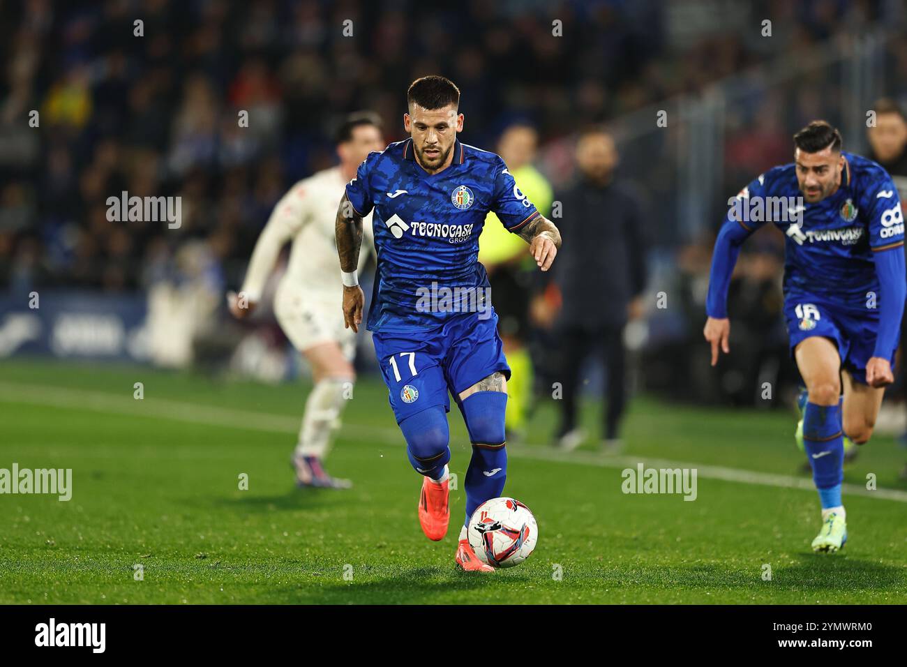 Getafe, Espagne. 22 novembre 2024. Carlos Perez (Getafe) Football/Football : Espagnol 'LaLiga EA Sports' match entre Getafe CF 2-0 Real Valladolid CF à l'Estadio Coliseum Getafe à Getafe, Espagne . Crédit : Mutsu Kawamori/AFLO/Alamy Live News Banque D'Images