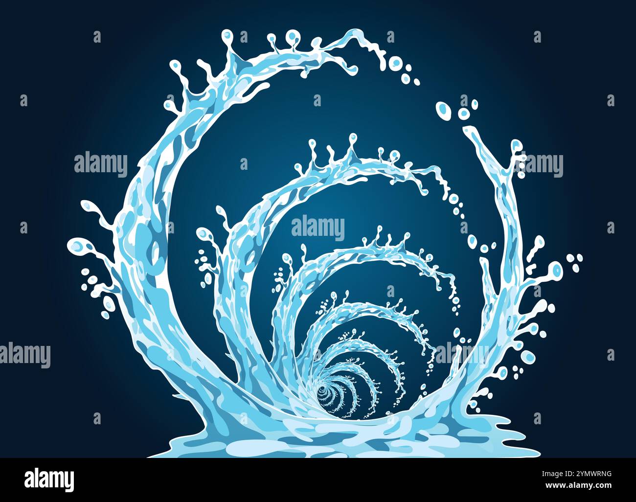 éclaboussure d'eau de fond sous la forme d'une vague, éclaboussure, cadre, liquide Illustration de Vecteur