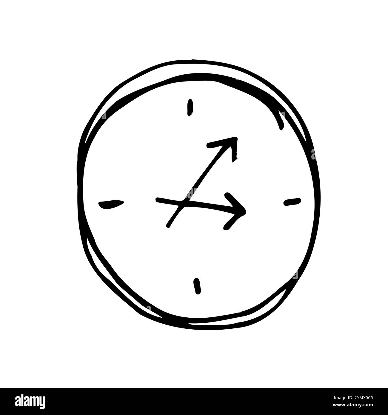 Horloge de doodle de vecteur, icône de montre. Enseigne commerciale. vecteur eps.10 Illustration de Vecteur