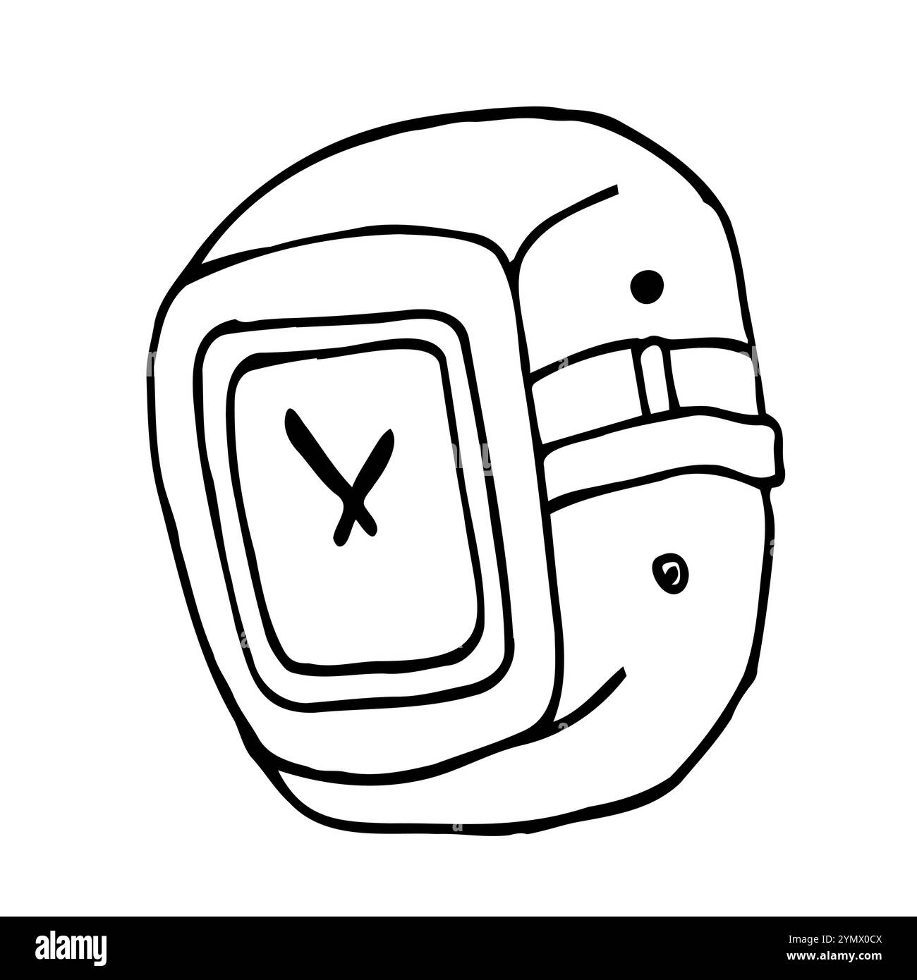 Horloge de doodle de vecteur, icône de montre. Enseigne commerciale. vecteur eps.10 Illustration de Vecteur