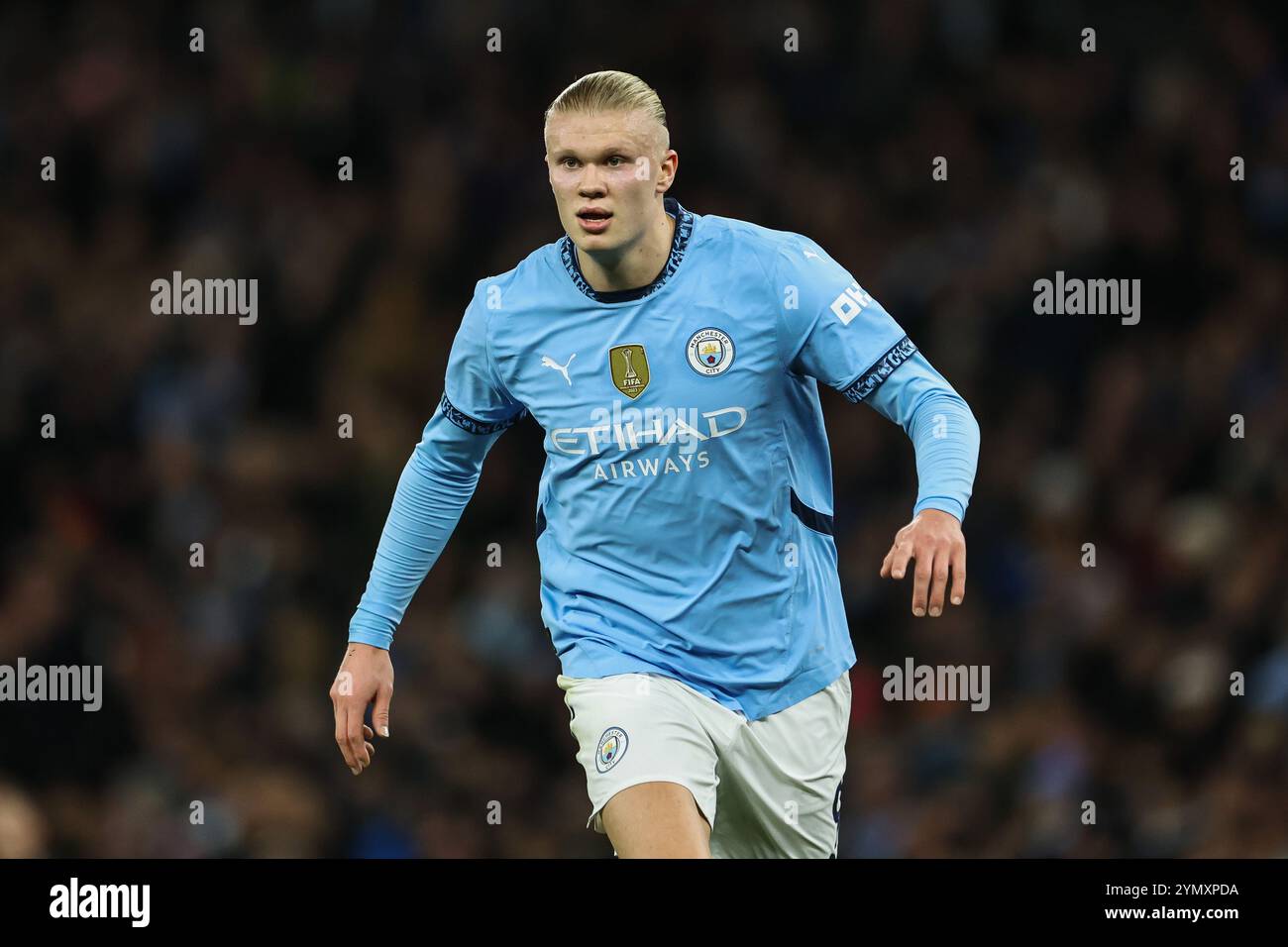 Erling Haaland de Manchester City lors du match de premier League Manchester City vs Tottenham Hotspur au stade Etihad, Manchester, Royaume-Uni, 23 novembre 2024 (photo Mark Cosgrove/News images) Banque D'Images