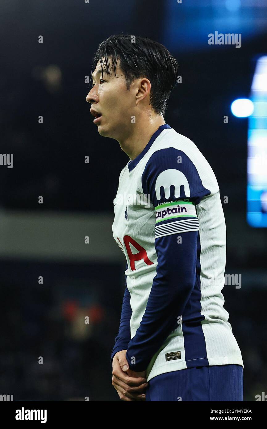 Son Heung-min de Tottenham Hotspur lors du match de premier League Manchester City vs Tottenham Hotspur au stade Etihad, Manchester, Royaume-Uni, 23 novembre 2024 (photo Mark Cosgrove/News images) Banque D'Images