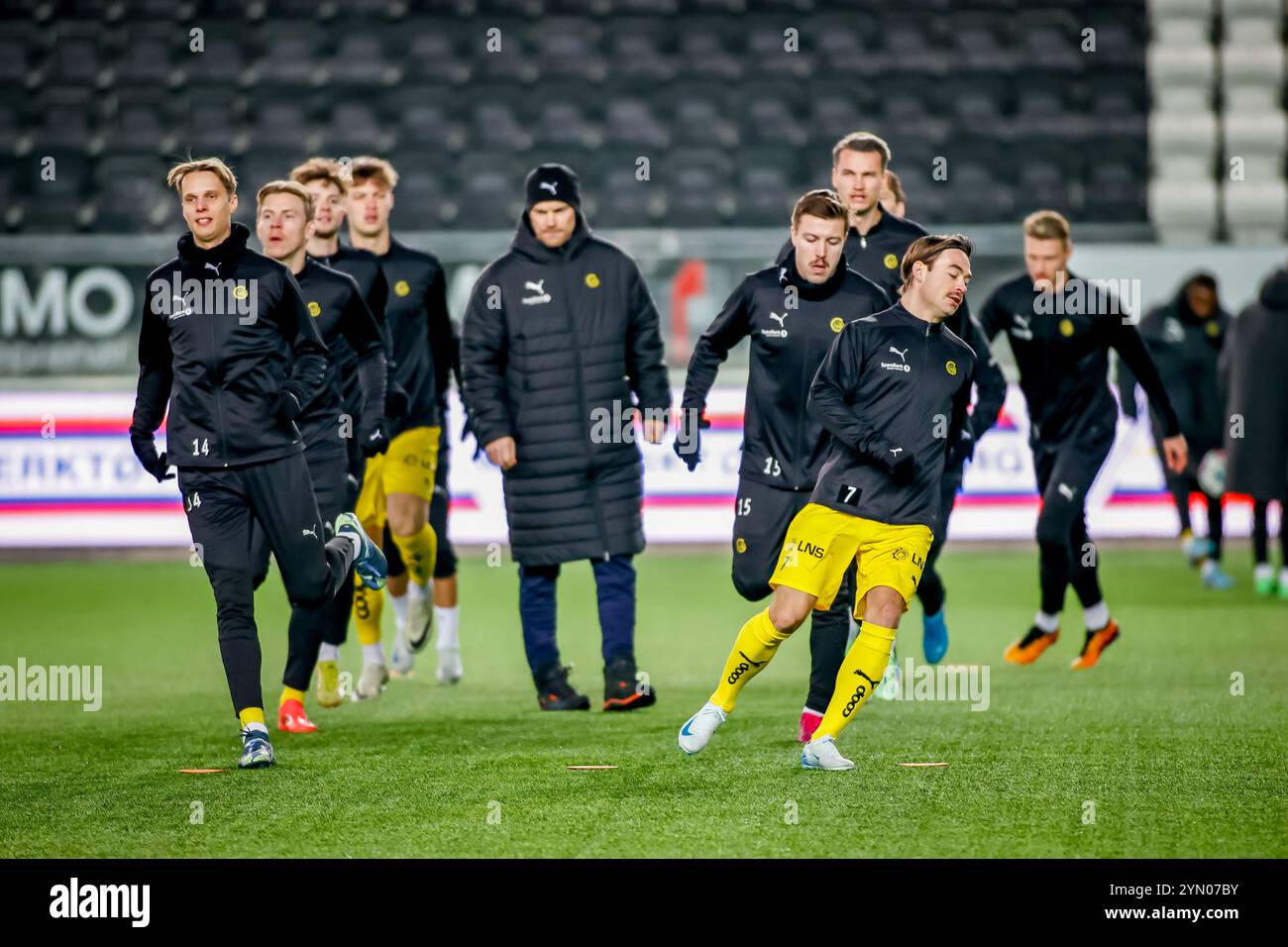 Skien, Norvège, 23 novembre 2024. Bodø/Glimt lors de l'échauffement avant le match Eliteserien entre ODD et Bodø/Glimt au Skagerak Arena. Crédit : Frode Arnesen/Alamy Live News Banque D'Images