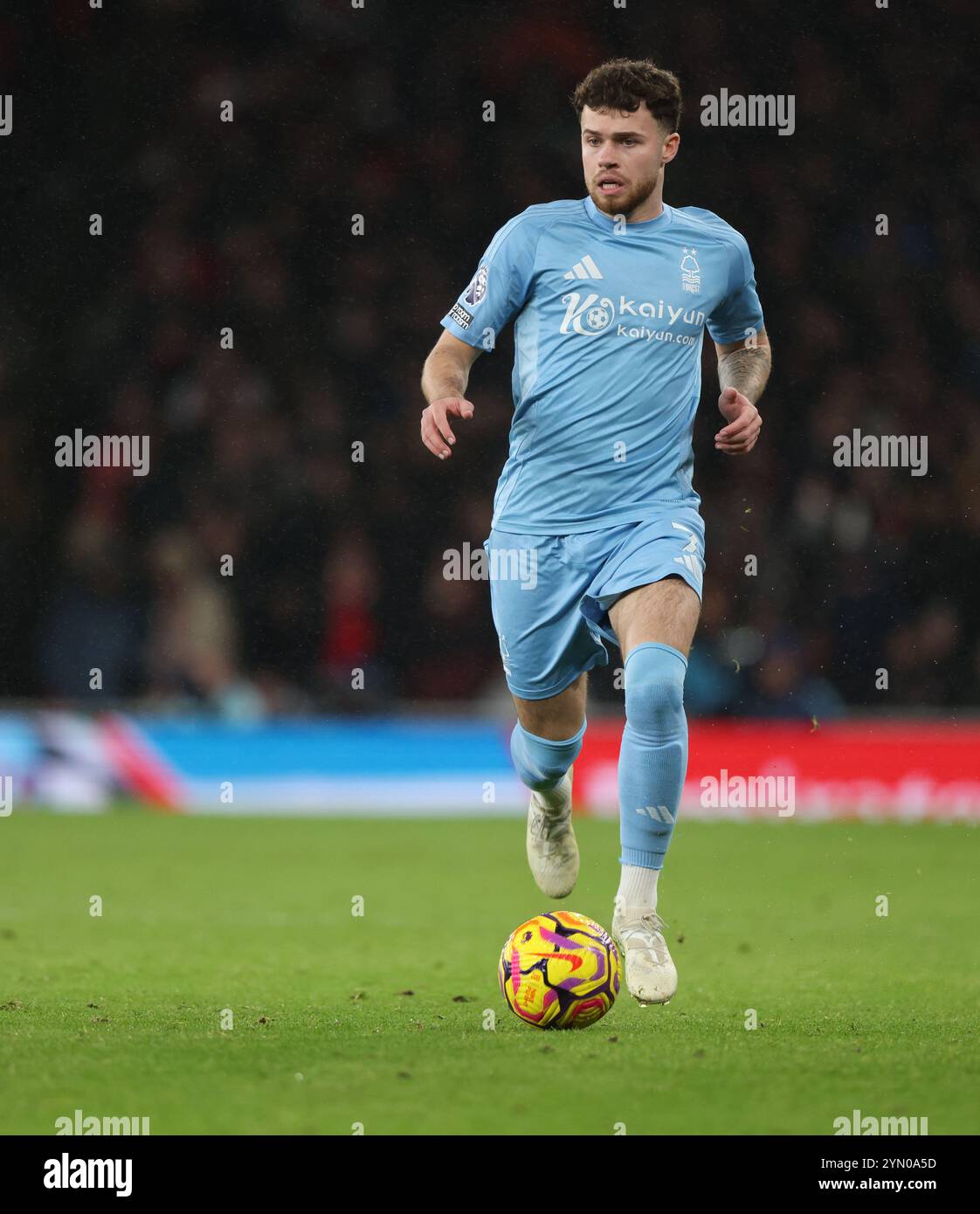 Londres, Royaume-Uni. 23 novembre 2024. Neco Williams (NF) au match Arsenal v Nottingham Forest EPL, à l'Emirates Stadium, Londres, Royaume-Uni, le 23 novembre 2024. Crédit : Paul Marriott/Alamy Live News Banque D'Images