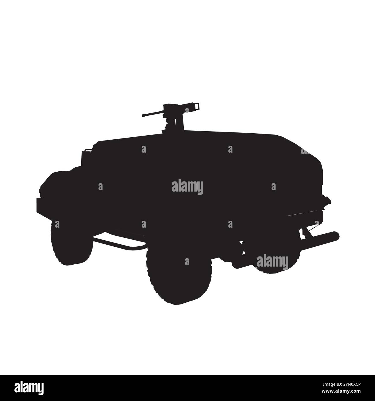 Transport de camion d'armée de silhouette pour l'illustration de conception de vecteur de guerre d'opération. Camion dans le désert. SUV militaire silhouette. Véhicule tout-terrain. Vecteur Illustration de Vecteur