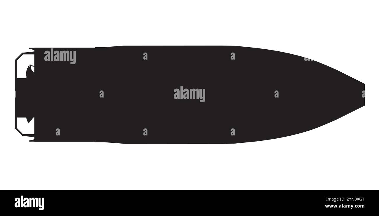 Icône Silhouette Warship. Navire militaire et navire naval. Image vectorielle isolée. Vue de dessus Illustration de Vecteur