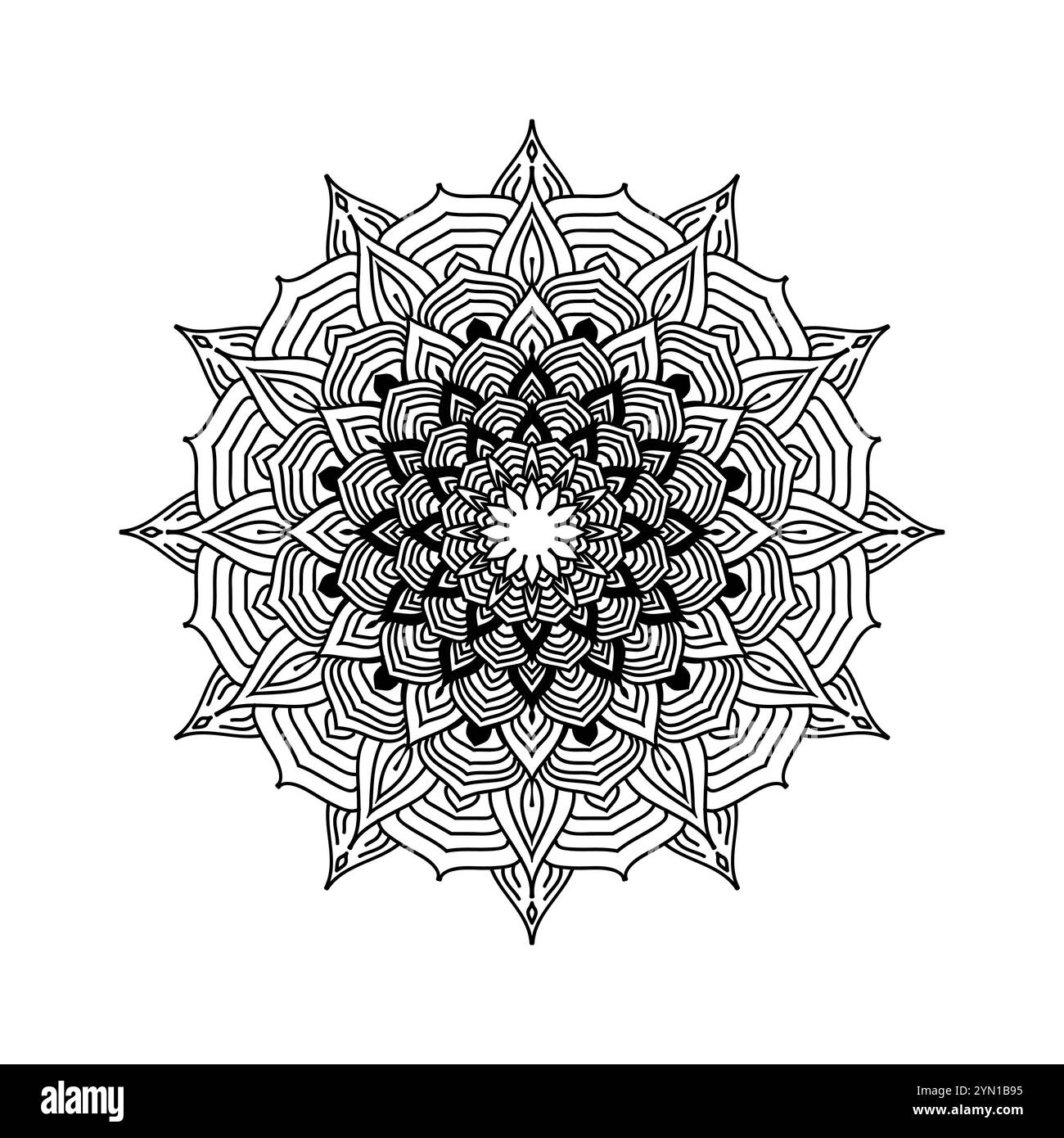 Mandala floral ornemental, livre de coloriage Mandala pour les enfants, illustration de motif mandala décoratif de luxe Illustration de Vecteur