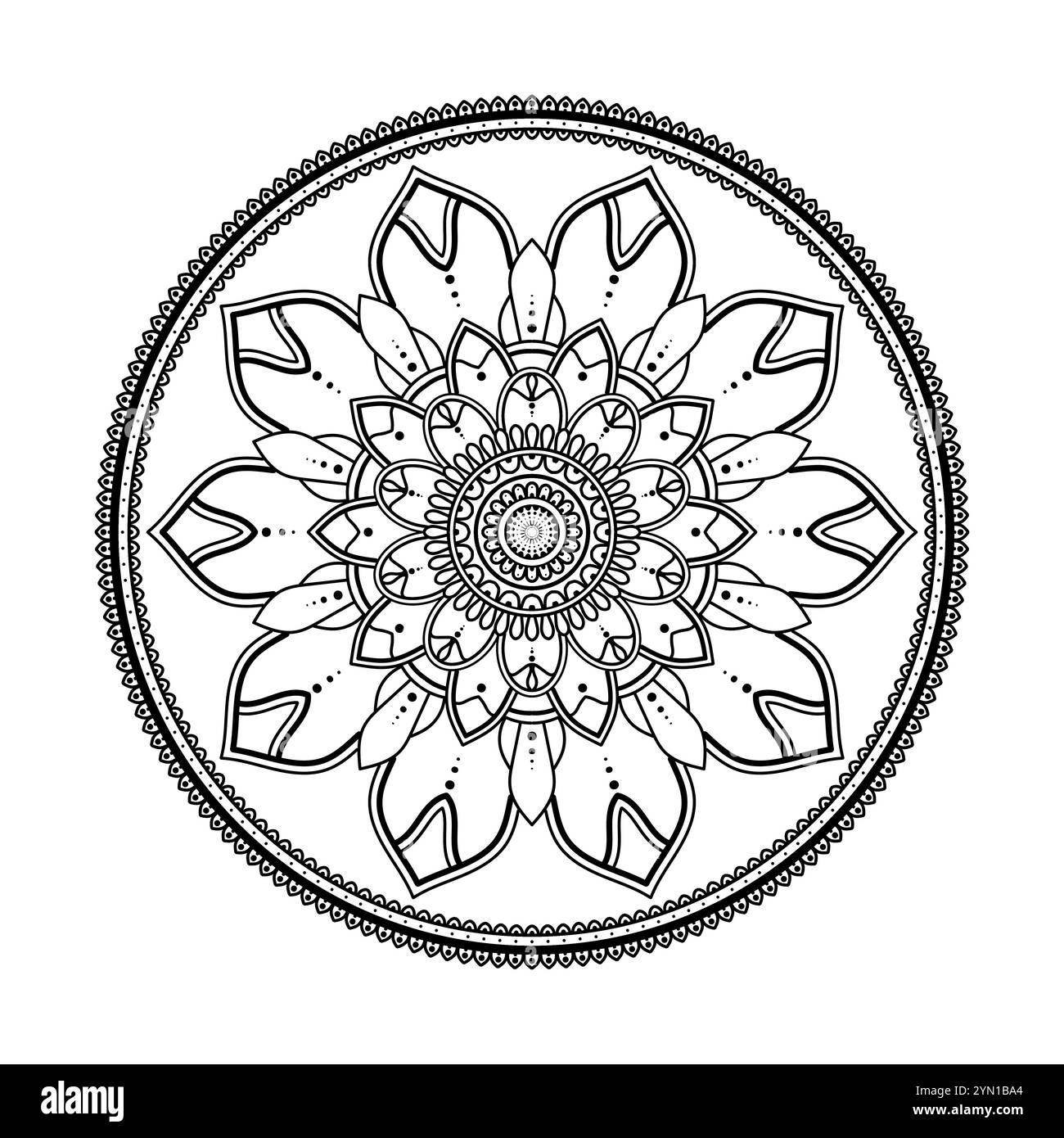 Mandala floral ornemental, livre de coloriage Mandala pour les enfants, illustration de motif mandala décoratif de luxe Illustration de Vecteur