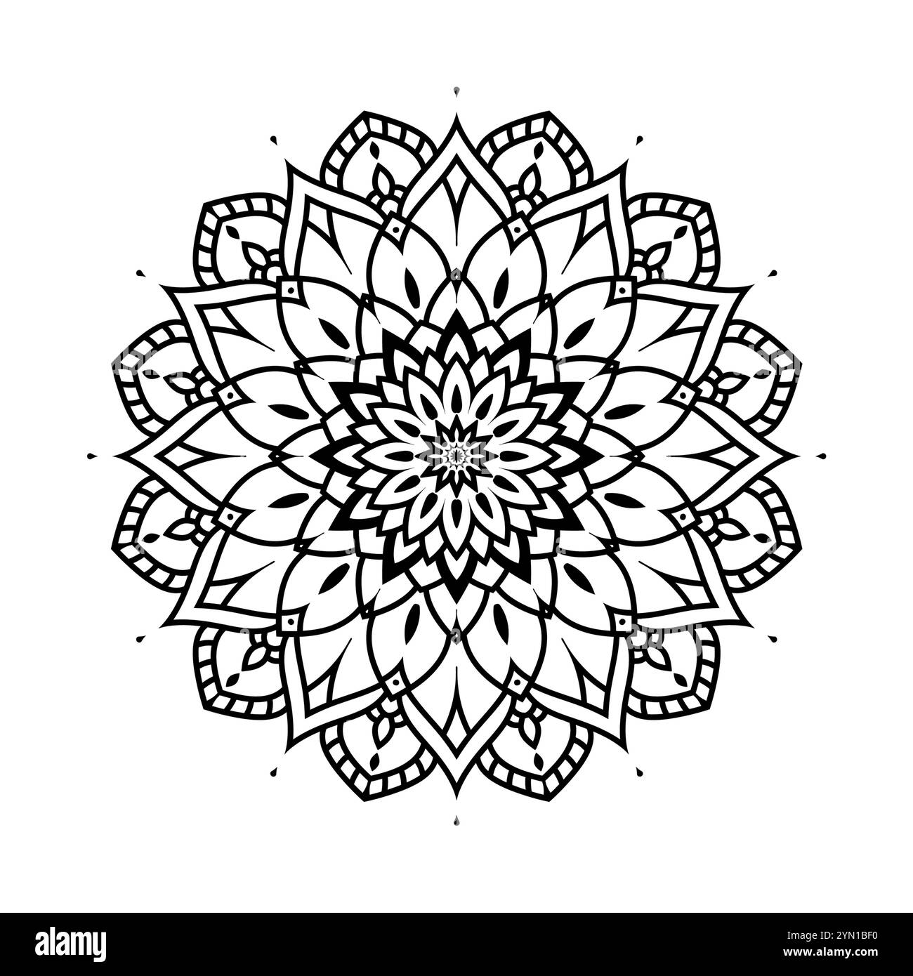 Mandala floral ornemental, livre de coloriage Mandala pour les enfants, illustration de motif mandala décoratif de luxe Illustration de Vecteur
