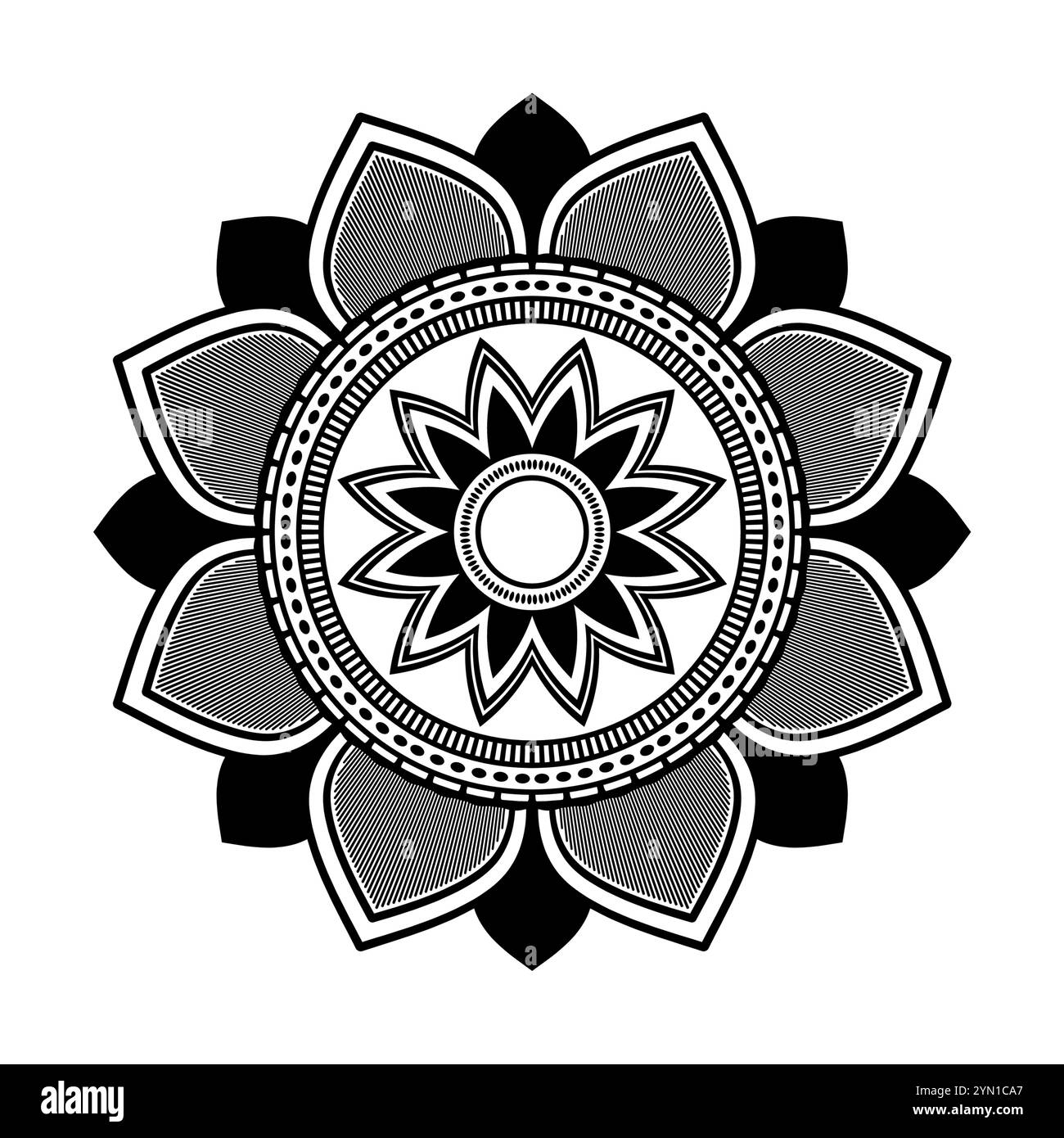 Mandala floral ornemental, livre de coloriage Mandala pour les enfants, illustration de motif mandala décoratif de luxe Illustration de Vecteur