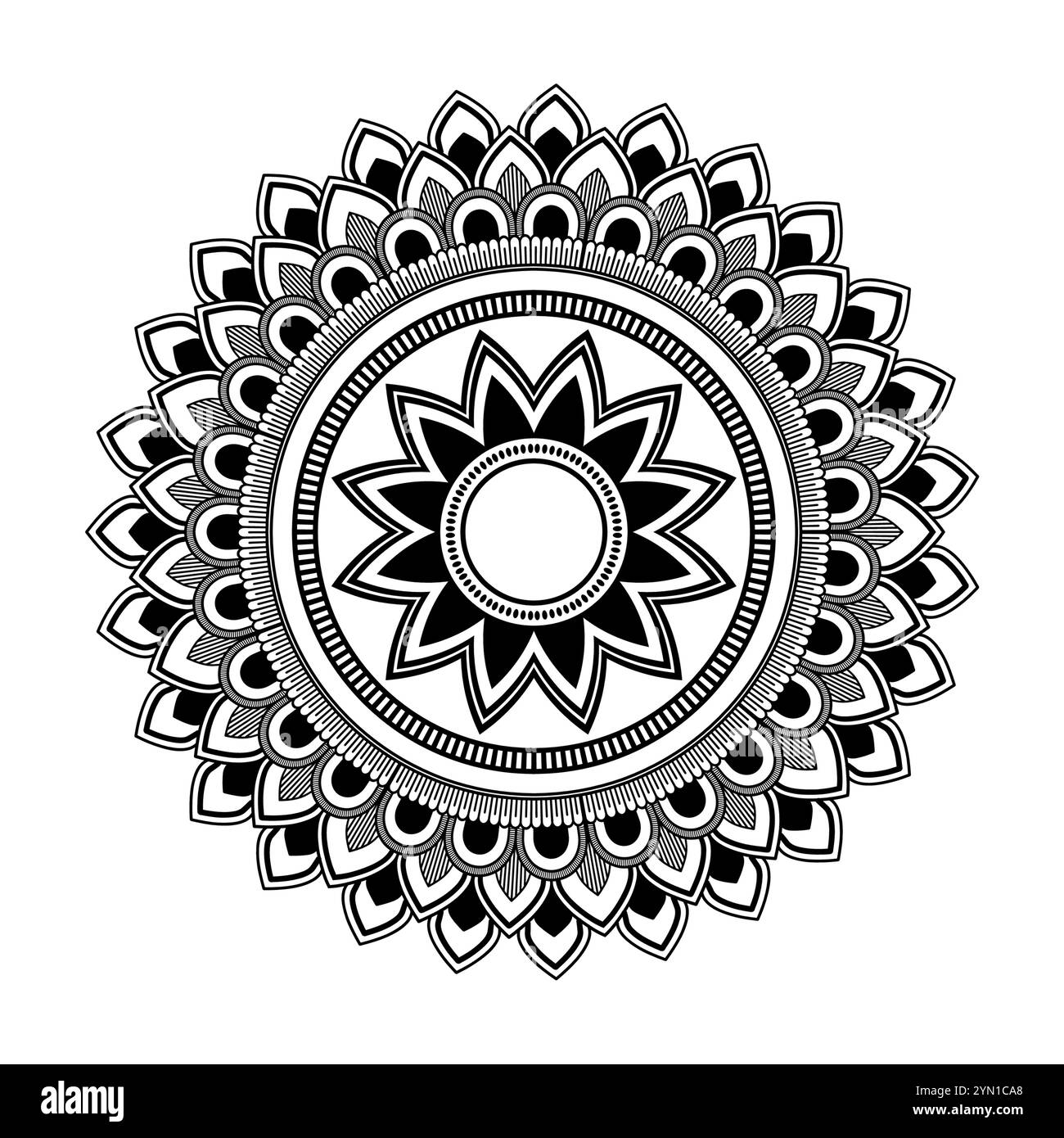 Mandala floral ornemental, livre de coloriage Mandala pour les enfants, illustration de motif mandala décoratif de luxe Illustration de Vecteur