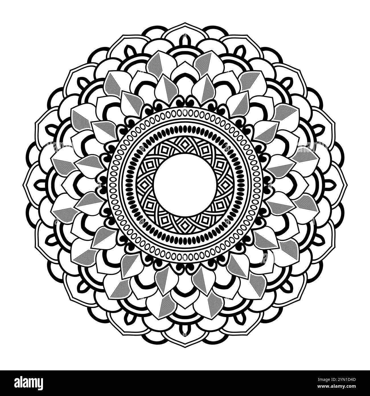 Mandala floral ornemental, livre de coloriage Mandala pour les enfants, illustration de motif mandala décoratif de luxe Illustration de Vecteur