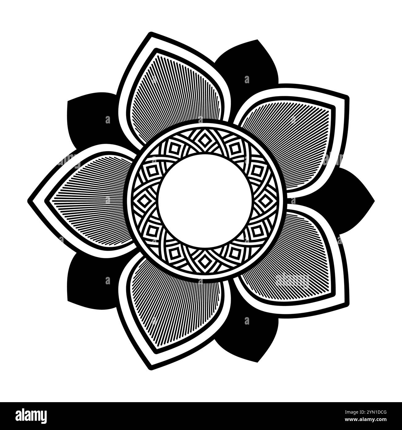 Mandala floral ornemental, livre de coloriage Mandala pour les enfants, illustration de motif mandala décoratif de luxe Illustration de Vecteur