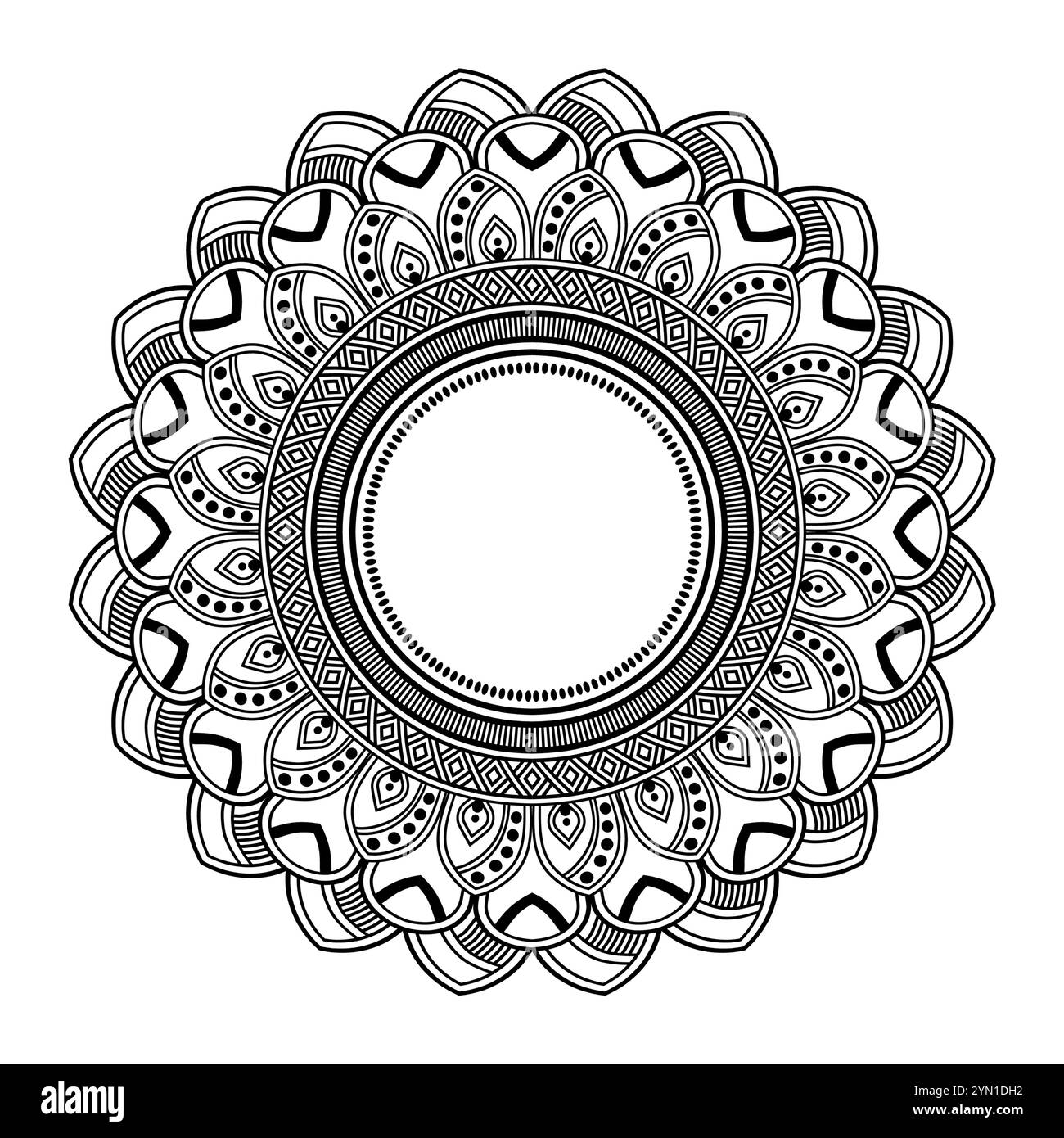 Mandala floral ornemental, livre de coloriage Mandala pour les enfants, illustration de motif mandala décoratif de luxe Illustration de Vecteur