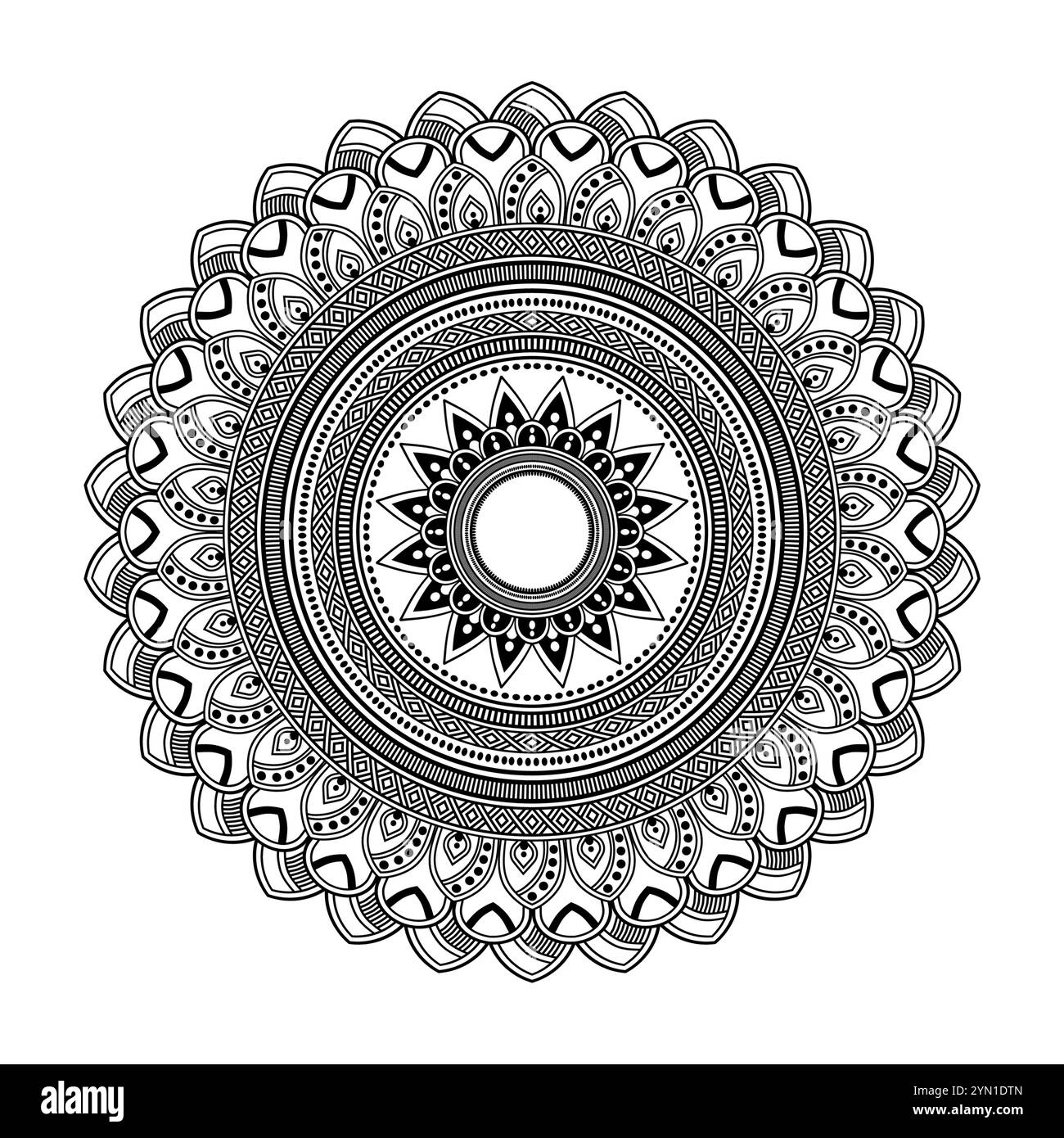 Mandala floral ornemental, livre de coloriage Mandala pour les enfants, illustration de motif mandala décoratif de luxe Illustration de Vecteur