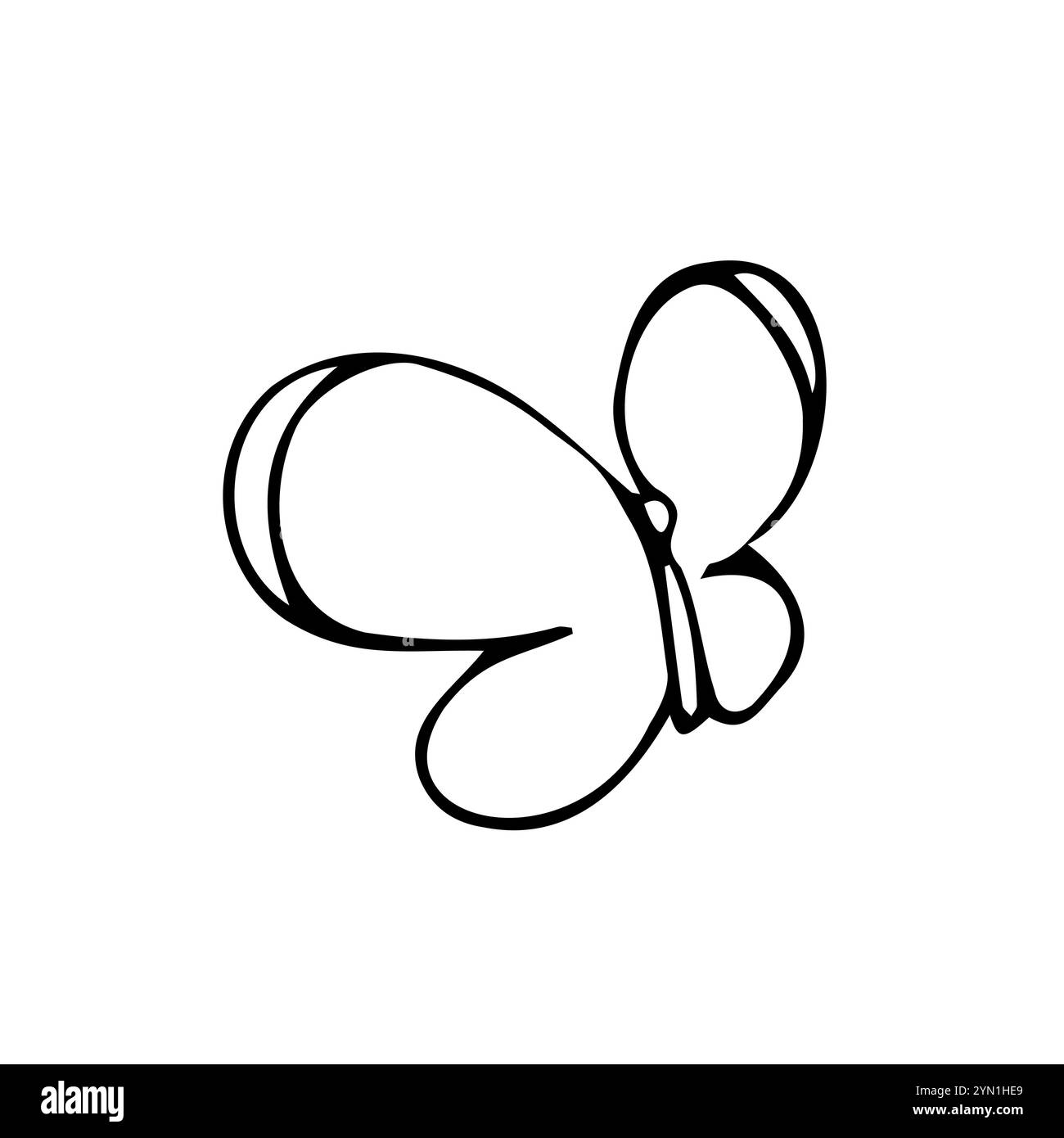 Illustration du vecteur de ligne continue papillon. Beurrez avec un seul chemin modifiable. Dessin moderne en ligne continue de simplicité papillon silho Illustration de Vecteur