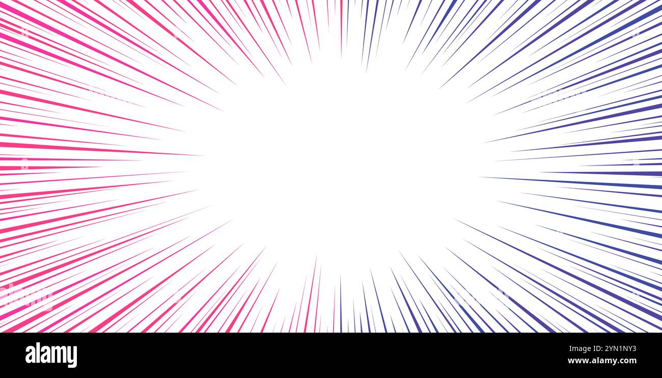 Mouvement de ligne, design de style comique vs. écran de lignes de vitesse rouge bleu. Illustration de Vecteur